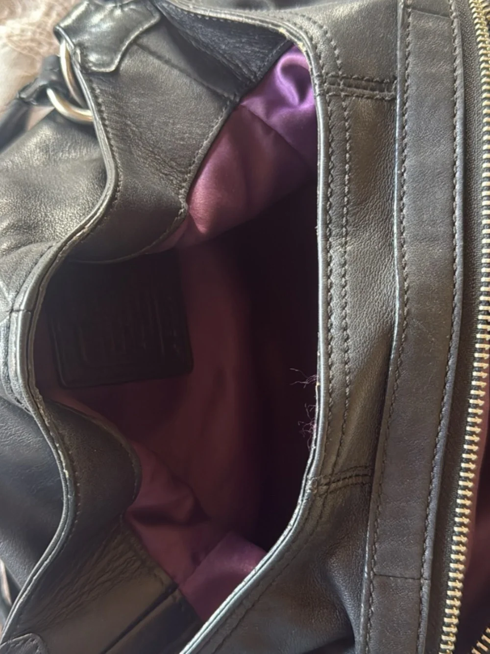 Coach Madison Maggie Black Leather Hobo Bag